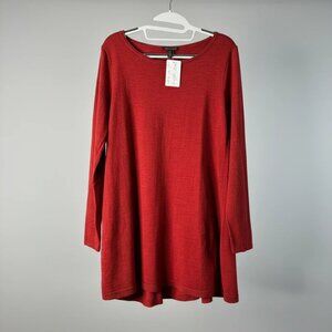 Eileen Fisher Merino Wool A-Line Tunic Sweater Womens Small Petite